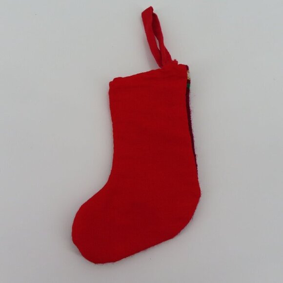 Handmade 1994 Nutcracker 4.25in Needlepoint Christmas Stocking Ornament Vintage - Picture 5 of 8